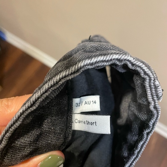 Abrand Jeans High Rise Black Gray Jean Denim Shorts - Picture 9 of 11